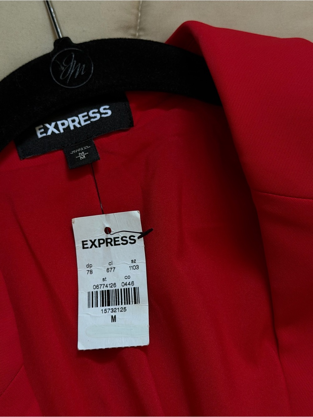 Express Red Open-Front Blazer - Picture 3 of 7